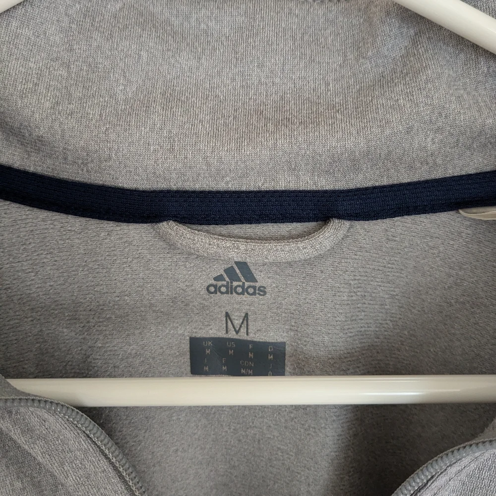 Adidas's Gray 3 Stripe Zip Up Track Jacket - Picture 2 of 3